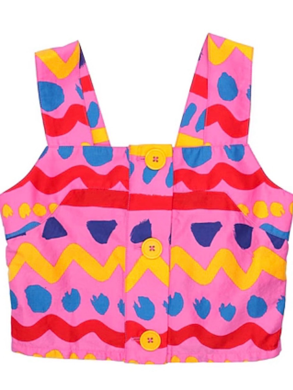 stella mccartney kidsColorful Abstract Print Crop Top - Pink, Red, Yellow, Blue